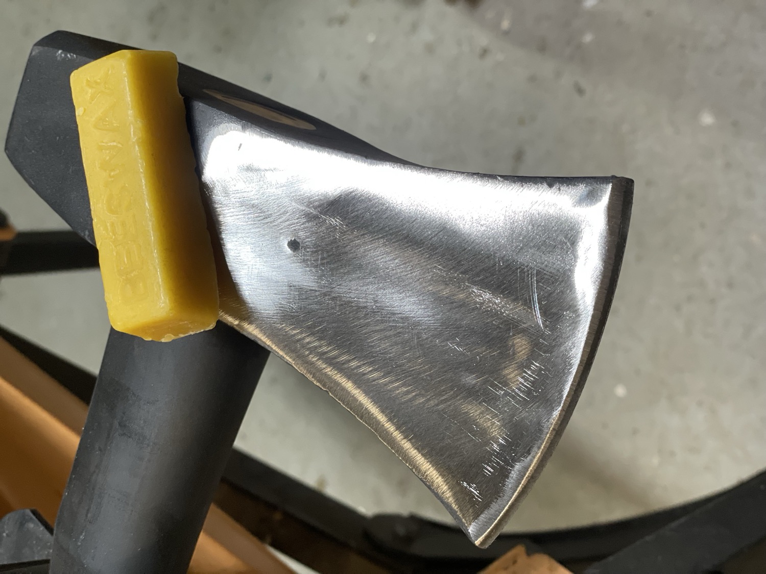 Polished Hatchet & Wax for spliiting