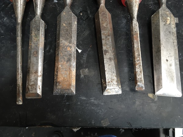 Dirty blunt chisels